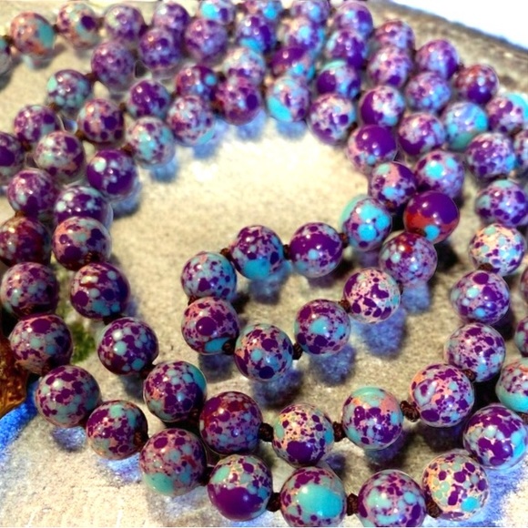 IMPERIAL JASPER NECKLACE W AMETHYST DRUZE/GOLD  PENDANT - Picture 3 of 8